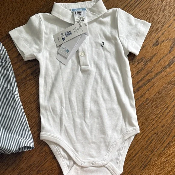 Jacadi White and Blue Striped Kids Matching Set - Size 12-18m - Picture 5 of 5